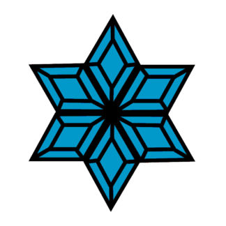 Blue Snowflake Glass Bevel Cluster