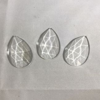Teardrop Faceted Jewels 32 mm x 50 mm Clear Seconds