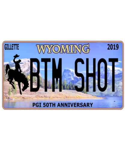 Bottom (BTM) Shot Wyoming Licence Plate