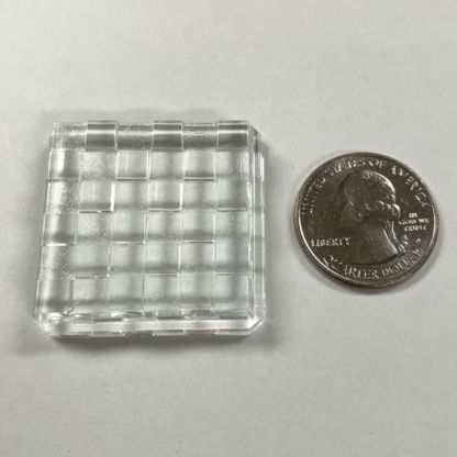 Checkered Square 37mm Jewel - Clear CH37-01 - Image 3