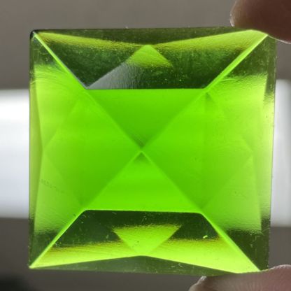 Faceted Square 40mm Jewel- Green FQ40-03