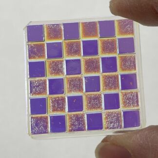 Dichroic Checkered Square 37mm Jewel - SCH37-01 Clear