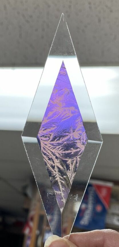 A Dichroic Diamond Bevel Glass 2" x 6" Glue Chip DP200 - Image 2