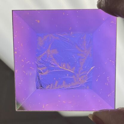 A Dichroic Square Bevel Glass 2" x 2" Glue Chip SF220 - Image 2